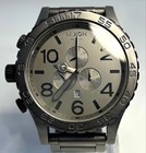 Nixon 51 30 Chrono Quartz Watch 51mm Gray Used Stainless Steel Bracelet