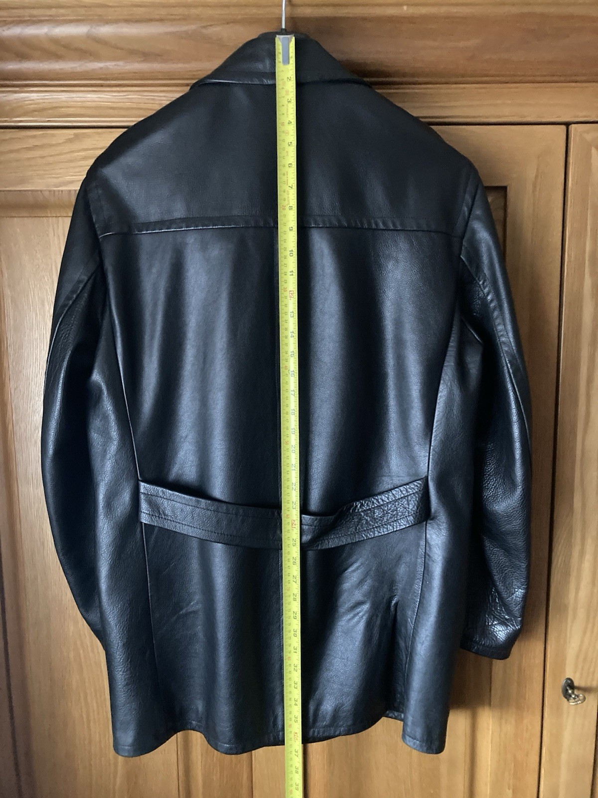 Rare Men’s Reiss Double Breasted Leather Coat 46 Chest image 3