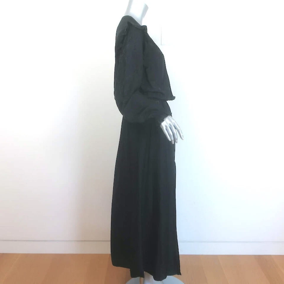 Zadig & Voltaire Roar Snakeskin Jacquard Satin Maxi Dress Black Size Medium - Image 4 of 4