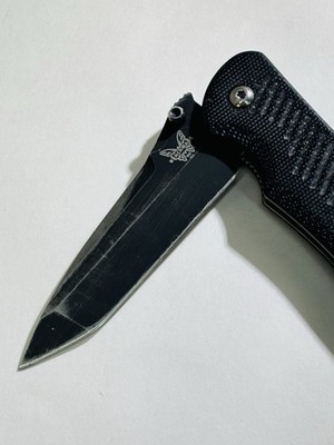 Benchmade 912 Black D2 Steel Tanto Plain Edge Knife, Nitrous Stryker,  USA