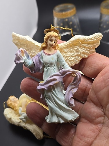 Set di 5 statuine angelo in miniatura addobbi albero di Natale - Foto 13 di 16