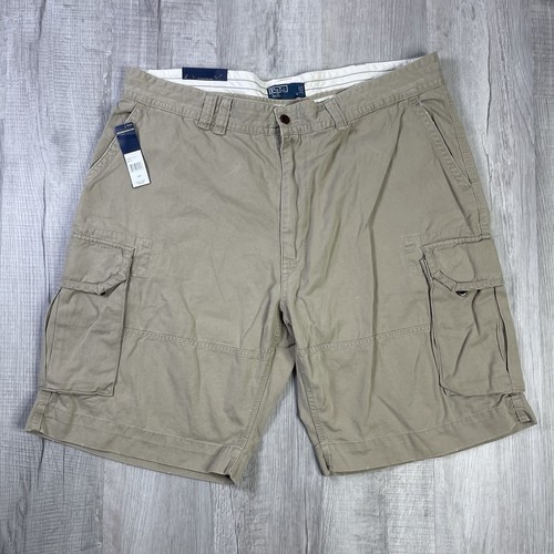 Vtg Polo Ralph Lauren Cargo Shorts Mens 44B Classic Fit Beige Chino 10" NWT T - Picture 1 of 9