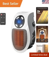 Compact 450W Electric Space Heater with Adjustable Thermostat and Remote Control