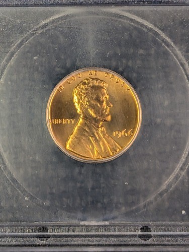1966 SMS MS 68 RD LINCOLN CENT ICG - SPECIAL MINT SET 1c - New White Label - Picture 3 of 4