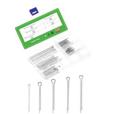 75Pcs 5 Sizes 304 Stainless Steel Cotter Pin Split Pin Assortment Kit, Silver