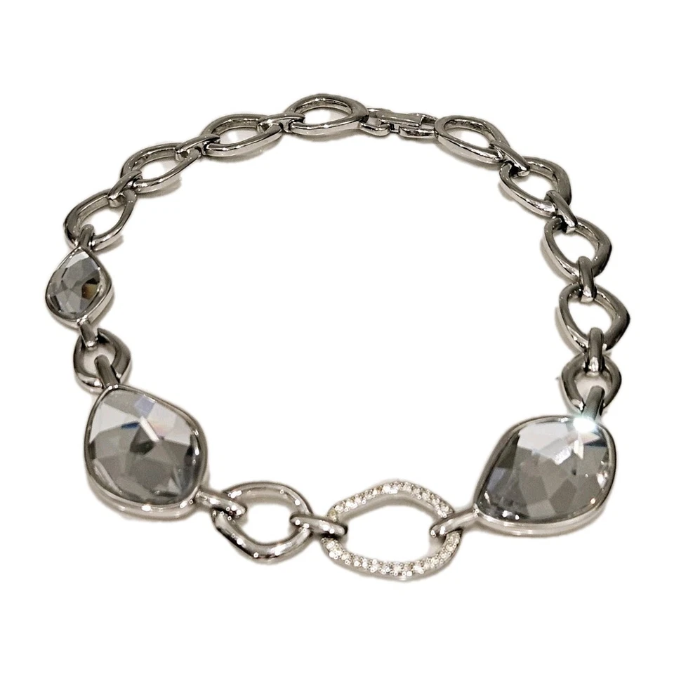 Collar Modernista Aro Barroco Cristal Paladio Swarovski Facetado Usado en Excelente Condición Foto 3 de 4