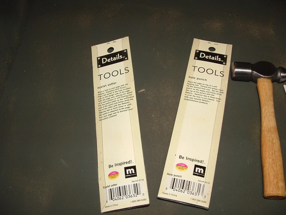 New Making Memories Universal Eyelet Setter #6175 Hole Punch #6174 & Hammer 6" - Image 4 of 4