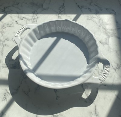Staub Ceramic Bakeware-Pie-Pans Dish, 9-inch, White