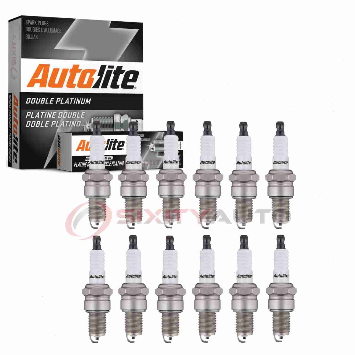 12 pc Autolite Double Platinum Spark Plugs for 1968-1970 Lamborghini Islero jc