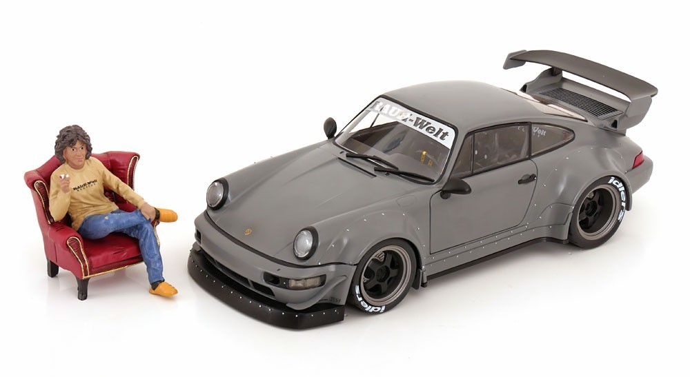 Porsche 964 RWB with Akira Nakai figure 1/18 scale diecast model