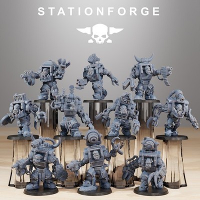 Station Forge Miniatures Orkaz Steelbrutes Orc Mega Armor Nobs Sci Fi Grim Dark