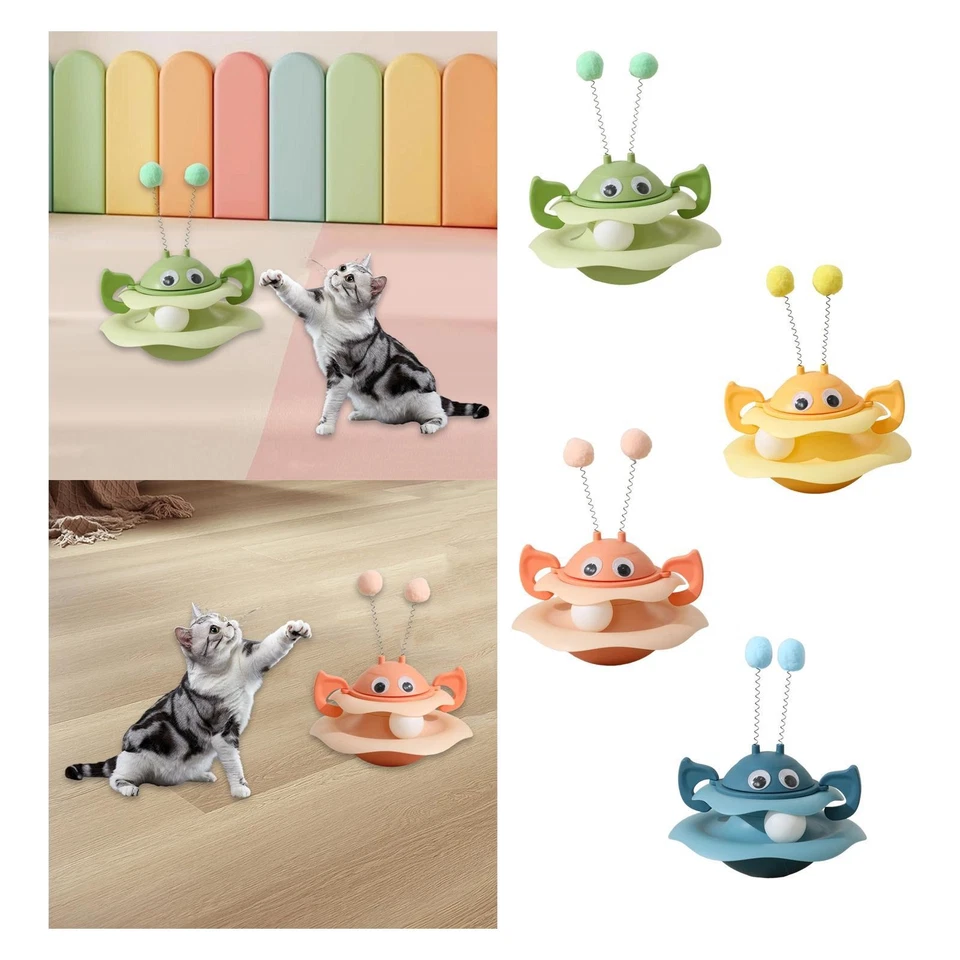 Drehteller Katzenspielzeug Wackelspinner Selbstspiel mit Ball Lustiges Spiel Interaktive Katze