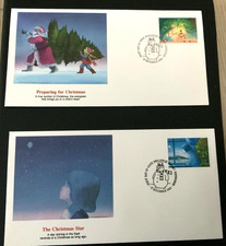 MAGIC OF CHRISTMAS ENGLAND COMPLETE SET 5 1987 FLEETWOOD CACHET FDCS  UNADDR