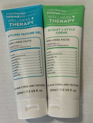 Twisted Sista Wellness +Therapy Style Crème And Styling Gel Lot Of 2