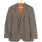 DIGEL Men Blazer Jacket Size 27 F56 US UK 44S Wool Cashmere Brown Check