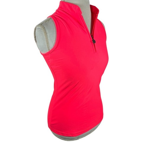 TZU TZU Sport Bella Electric Coral Ladies Size S Sleeveless 1/4 Zip top NEW NWT - Picture 5 of 7