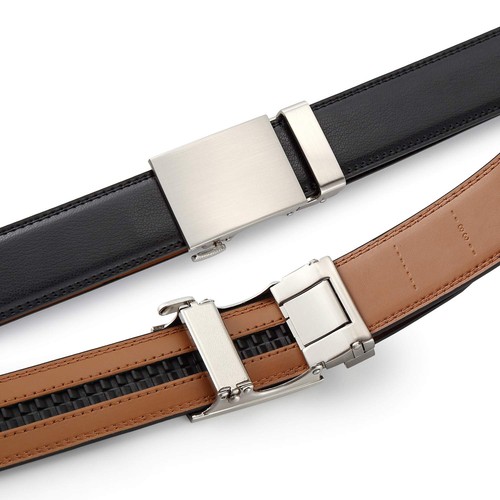 Men's Belt Ratchet Leather Dress Suit Casual Jeans Belts -Trim to fit-35cm wi... - Picture 5 of 6