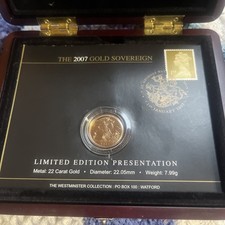 2007 Gold Proof Sovereign Boxed
