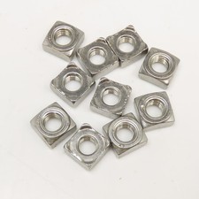 DIN 928 8mm x 1.25 Metric A2 Stainless Steel Square Weld Nuts Lot Of 10