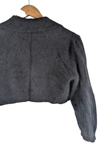 Monsoon Black Shrug Cardigan/Bolero Cropped Half Sleeve Angora Size M - Picture 6 of 10