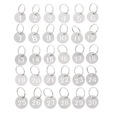 30 Pcs Metal Round Numbered Tags Hollowed Stainless Steel Hanging