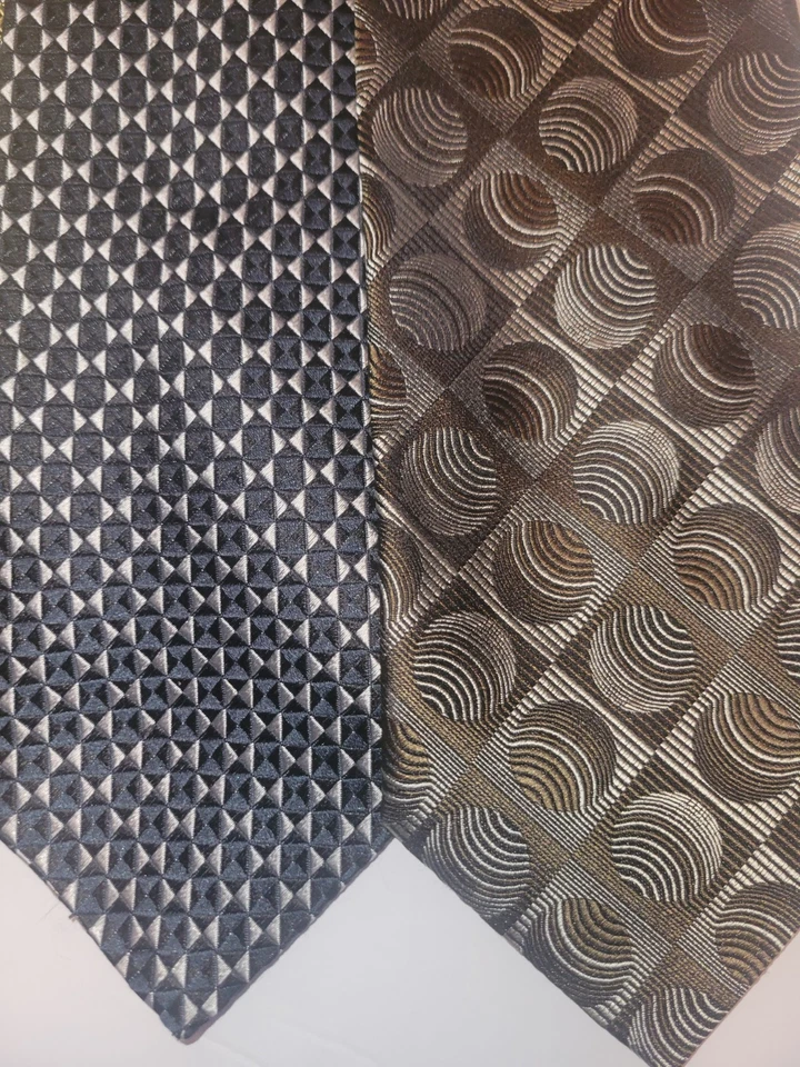 LOTE DE 3 Corbatas Vintage 100% Seda FERRETTI, RICCI, LAZIO HECHAS EN ITALIA Foto 3 de 4