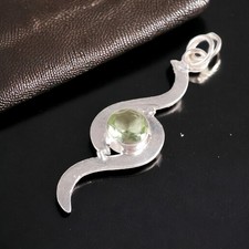 Daughters Day Sale 925 Silver Green Amethyst Gemstone Fashion Sister Pendant