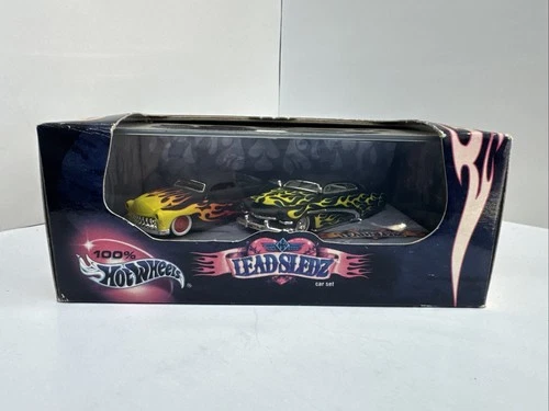 Vintage Hot Wheels 2000 Lead Sledz Car Set In Box, '49 Mercurys Hot Rod