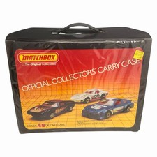 Vintage 1983 Matchbox Official Collector's 48 Cars Case w/ 4 Blue Trays Cars