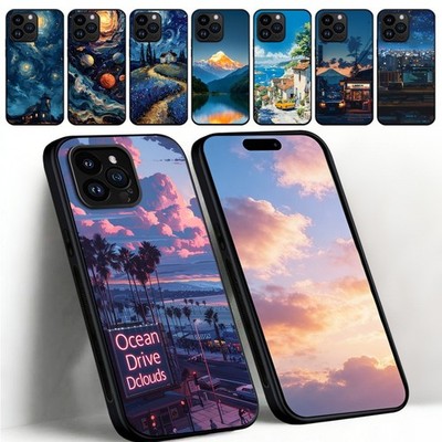 Scenic View Art stoßfeste Silikonhülle für Apple 14/15plus/16/16E/17 Handy