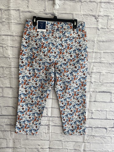 Pantalones capri Charter Club para mujer nuevos con etiquetas adelgazantes abdomen estampado floral Bristol talla 12 - Imagen 7 de 8