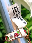 LAUREN G ADAMS BAND WHITE RED STRAWBERRY RHODIUM PLATED SIZE 7.75 USA TAG 8 NWT — photo 5