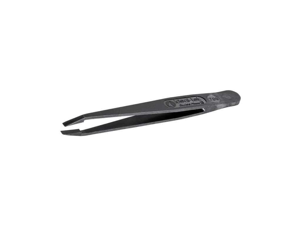 Ideal-Tek 709.CF - Full Plastic Tweezers, Carbon Fiber, Short, Flat Tip, 4.53'