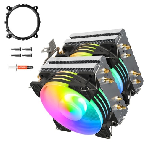 ARGB 6 Heat Pipe Tower CPU Cooling Fan Low Noise Energy For PC Gaming Console - Afbeelding 7 van 8