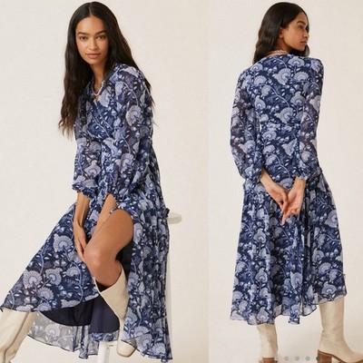 anthropologie blue heart dress Clara Dress- Polish Boutique S