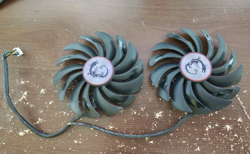 Power Logic Graphics Card 95mm Fan Pair PLD10010B12HH MSI RX 570