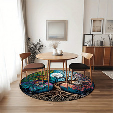 One Piece of Round Rug That Is Machine Washable And Non-Slip, Suitable for Entry