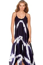 Raviya Women's Swim Coverup Maxi Dress Navy Tie Dye M New