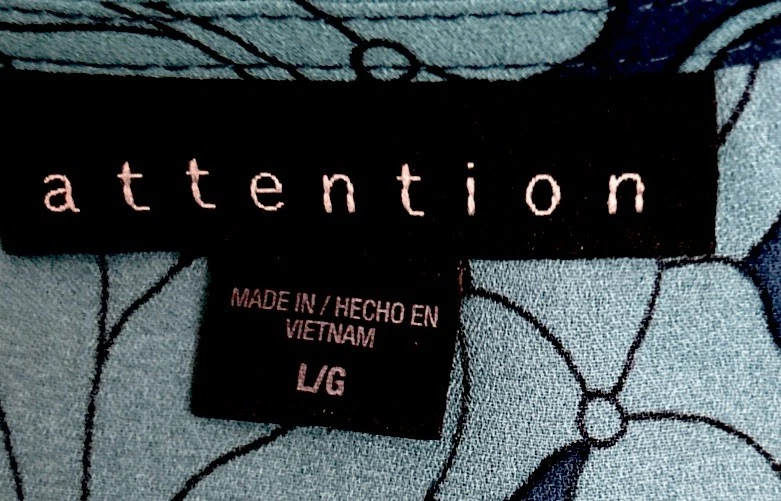 Blusa Camisa Top Marca Attention L Azul Estampado Floral y Pájaro Sedosa Con Botones Foto 4 de 4