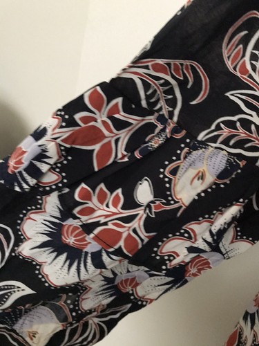 WHO WHAT WEARS NWT Womens Long Sleeve Soft Ruffle Dress Batik Floral - Picture 4 of 7