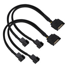 15Pin-2 4Pin Cooling Fan Power Adapter Cable 2 Way Converter 22AWG Cable