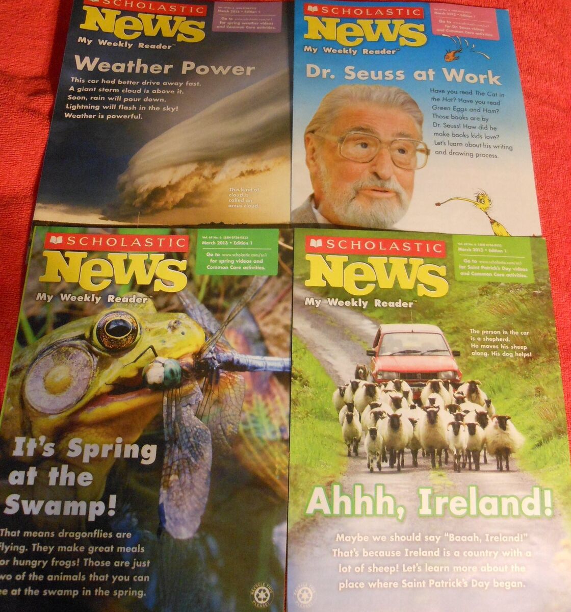 SCHOLASTIC NEWS POSTER MY WEEKLY READER BIG BOOKLET MARCH 2013 GRADE 1 DR  SEUSS