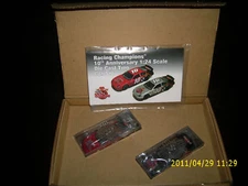 10 YEARS RACING CHAMPIONS set of 2 CARS RED AND CHROME 