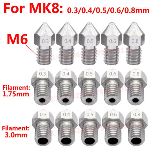 5Pcs-MK8-Steel-Nozzle-0-3-0-4-0-5-0-6-0-8mm-M6-Thread-For-1-75mm-3mm-3D-Printer