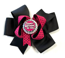 Beautiful Happy Birthday to You Inspired Hair Bow for girls.