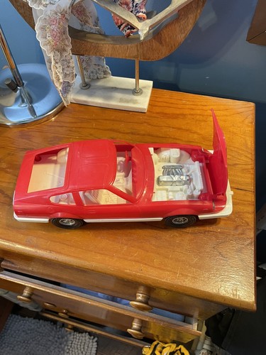 Vintage 70’s Datsun 240Z Processed Plastics Toy Car Red 12” Long Hood Open Clean - Picture 4 of 8