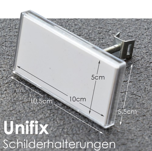 5x SET SCHILDERHALTER SCHILD LABELSYSTEM HEIZUNG SANITÄR ROHRLEITUNG UNIFIX NEU - Picture 2 of 5