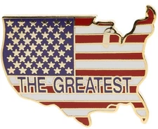 America The Greatest Country with Flag Colors Hat or Lapel Pin H14884 F5D23U