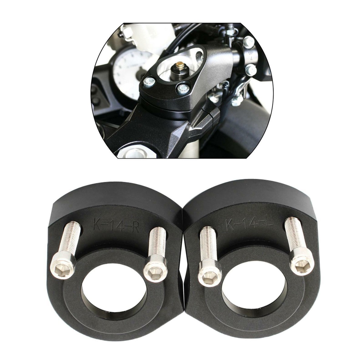 Motorcycle Aluminum Alloy Handlebar Riser Spacer Kit for