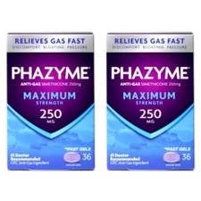 2 Pack Phazyme Maximum Strength Softgels 36 Each